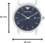  Shop Authentic Emporio Armani Dress Analog Blue Dial Silver Steel Strap Watch For Men - AR8033 - Luxxuri