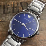  Shop Authentic Emporio Armani Dress Analog Blue Dial Silver Steel Strap Watch For Men - AR8033 - Luxxuri