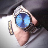  Shop Authentic Emporio Armani Dress Analog Blue Dial Silver Steel Strap Watch For Men - AR8033 - Luxxuri