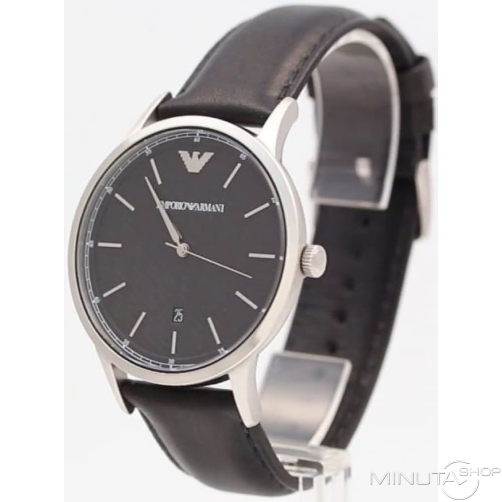  Shop Authentic Emporio Armani Renato Analog Black Dial Black Leather Strap Watch For Men - AR8035 - Luxxuri