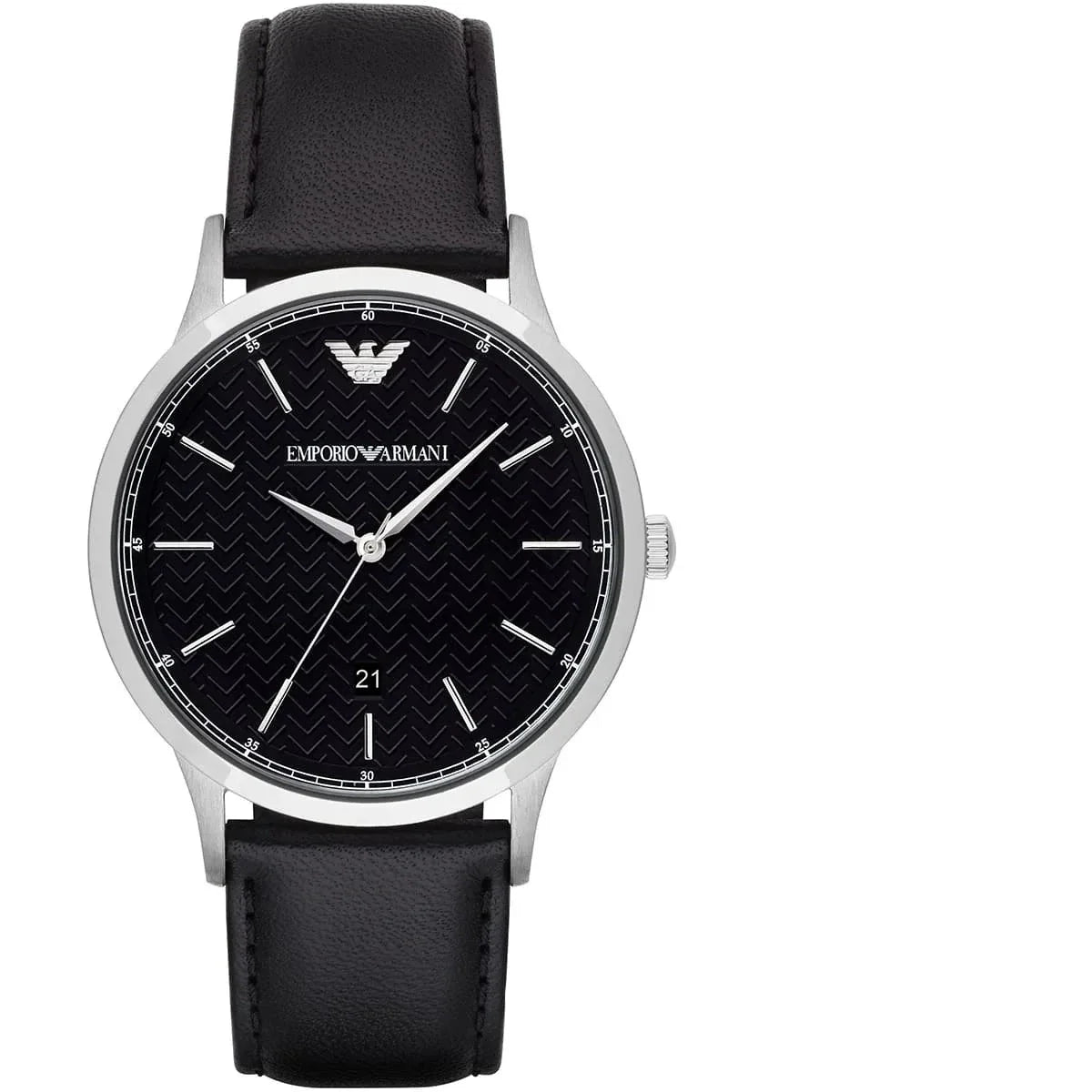  Shop Authentic Emporio Armani Renato Analog Black Dial Black Leather Strap Watch For Men - AR8035 - Luxxuri