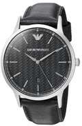 Shop Authentic Emporio Armani Renato Analog Black Dial Black Leather Strap Watch For Men - AR8035 - Luxxuri
