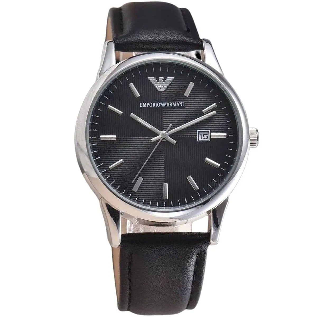  Shop Authentic Emporio Armani Renato Analog Black Dial Black Leather Strap Watch For Men - AR8035 - Luxxuri