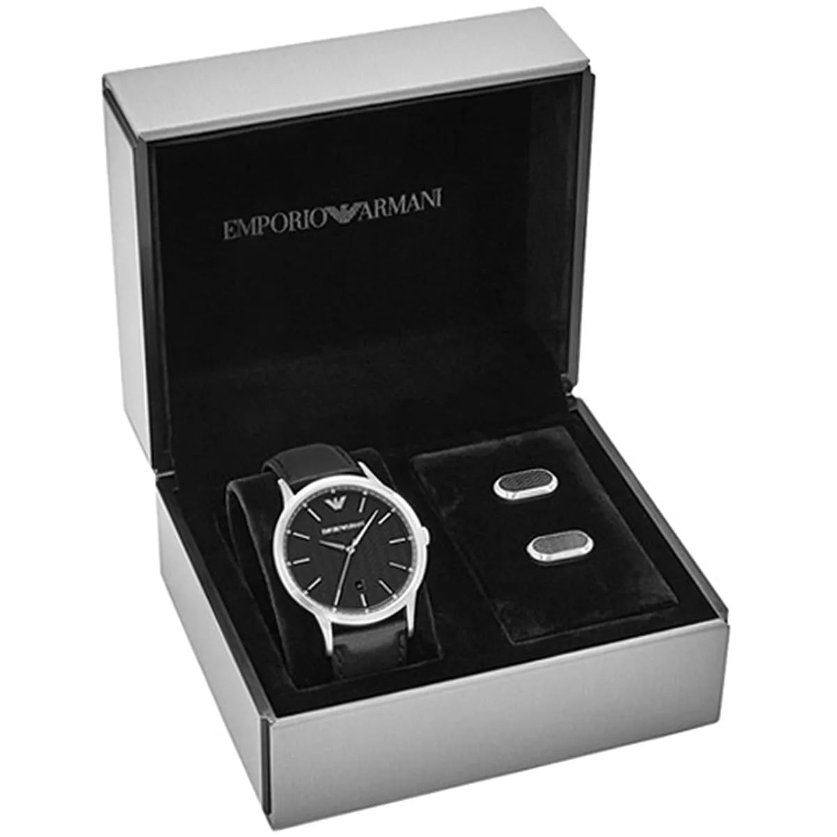 Shop Authentic Emporio Armani Renato Analog Black Dial Black Leather Strap Watch For Men - AR8035 - Luxxuri