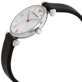  Shop Authentic Emporio Armani Gianni T Bar Mother of Pearl Dial Black Leather Strap Watch For Women - AR90002 - Luxxuri