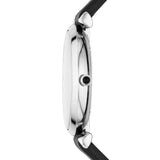  Shop Authentic Emporio Armani Gianni T Bar Mother of Pearl Dial Black Leather Strap Watch For Women - AR90002 - Luxxuri
