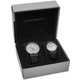  Shop Authentic Emporio Armani Gianni T Bar Mother of Pearl Dial Black Leather Strap Watch For Women - AR90002 - Luxxuri