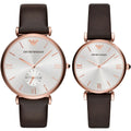  Shop Authentic Emporio Armani Classic Analog Silver Dial Brown Leather Strap Watch For Men - AR9038 - Luxxuri