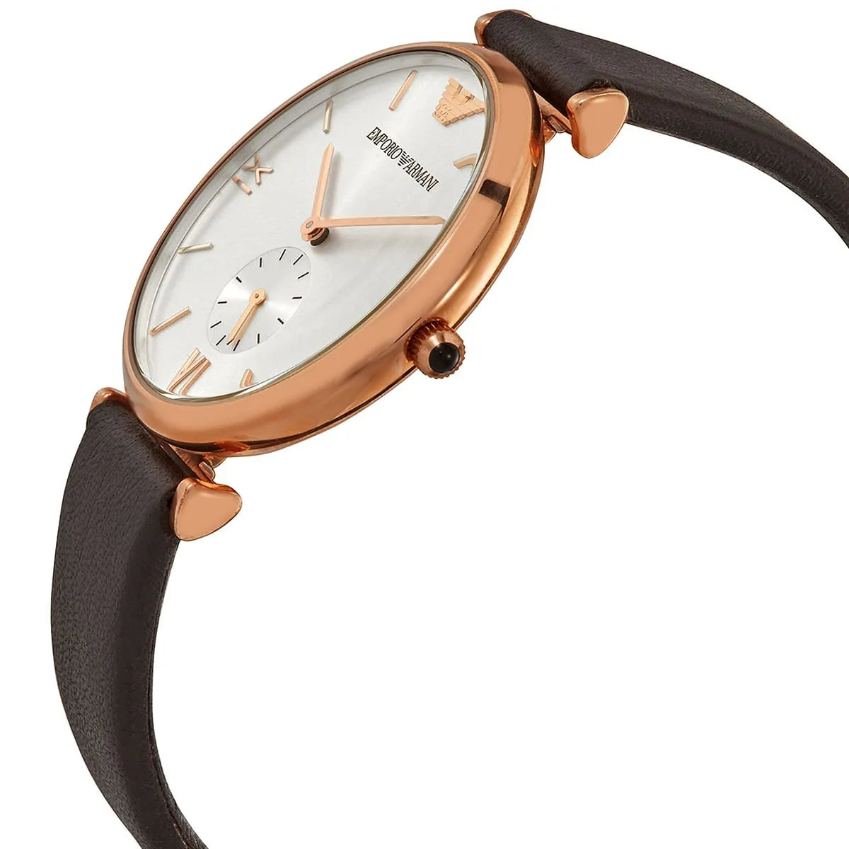  Shop Authentic Emporio Armani Classic Analog Silver Dial Brown Leather Strap Watch For Men - AR9038 - Luxxuri