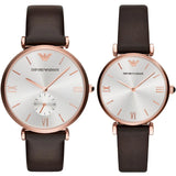  Shop Authentic Emporio Armani Analog White Dial Brown Leather Strap Watch For Men - AR9042 - Luxxuri