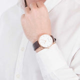  Shop Authentic Emporio Armani Analog White Dial Brown Leather Strap Watch For Men - AR9042 - Luxxuri