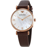  Shop Authentic Emporio Armani Analog White Dial Brown Leather Strap Watch For Men - AR9042 - Luxxuri