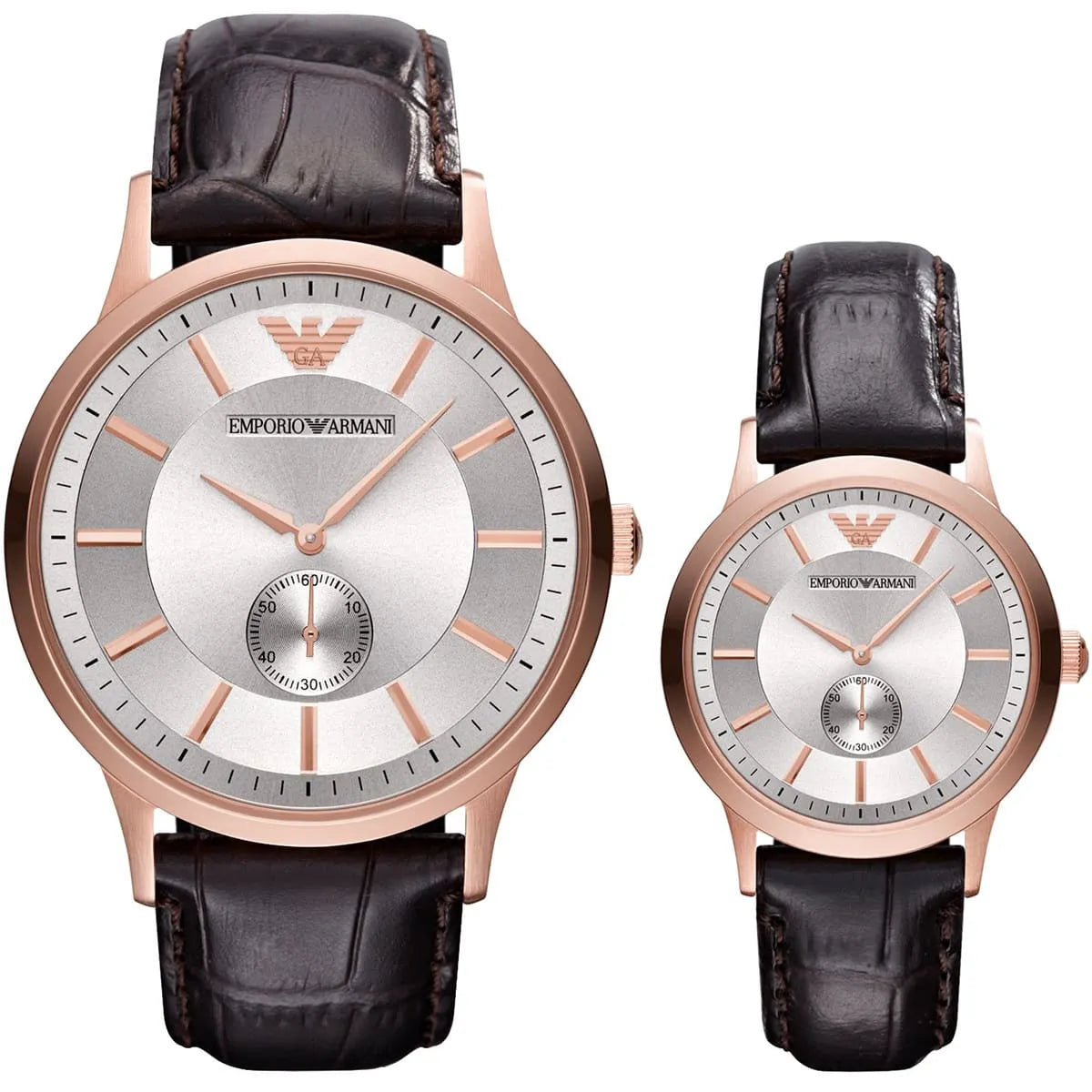  Shop Authentic Emporio Armani Classic Analog Silver Dial Brown Leather Strap Watch For Men - AR9101 - Luxxuri