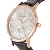  Shop Authentic Emporio Armani Classic Analog Silver Dial Brown Leather Strap Watch For Men - AR9101 - Luxxuri
