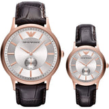  Shop Authentic Emporio Armani Classic Analog Silver Dial Brown Leather Strap Watch For Men - AR9101 - Luxxuri