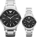  Shop Authentic Emporio Armani Classic Quartz Black Dial Silver Steel Strap Watch For Men - AR9107 - Luxxuri