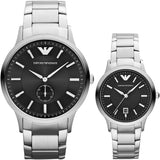  Shop Authentic Emporio Armani Classic Quartz Black Dial Silver Steel Strap Watch For Men - AR9107 - Luxxuri