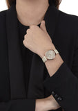  Shop Authentic Emporio Armani Gianni T Bar Light Brown Dial White Leather Strap Watch For Women - AR1769 - Luxxuri