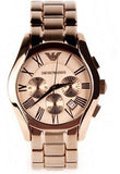  Shop Authentic Emporio Armani Valente Chronograph Rose Gold Dial Rose Gold Steel Strap Watch For Men - AR0365 - Luxxuri
