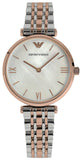  Shop Authentic Emporio Armani T Bar Gianni Classic Mother Of Pearl Dial Two Tone Steel Strap Watch For Women - AR1683 - Luxxuri