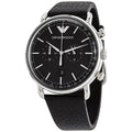  Shop Authentic Emporio Armani Aviator Chronograph Black Dial Black Leather Strap Watch For Men - AR11143 - Luxxuri