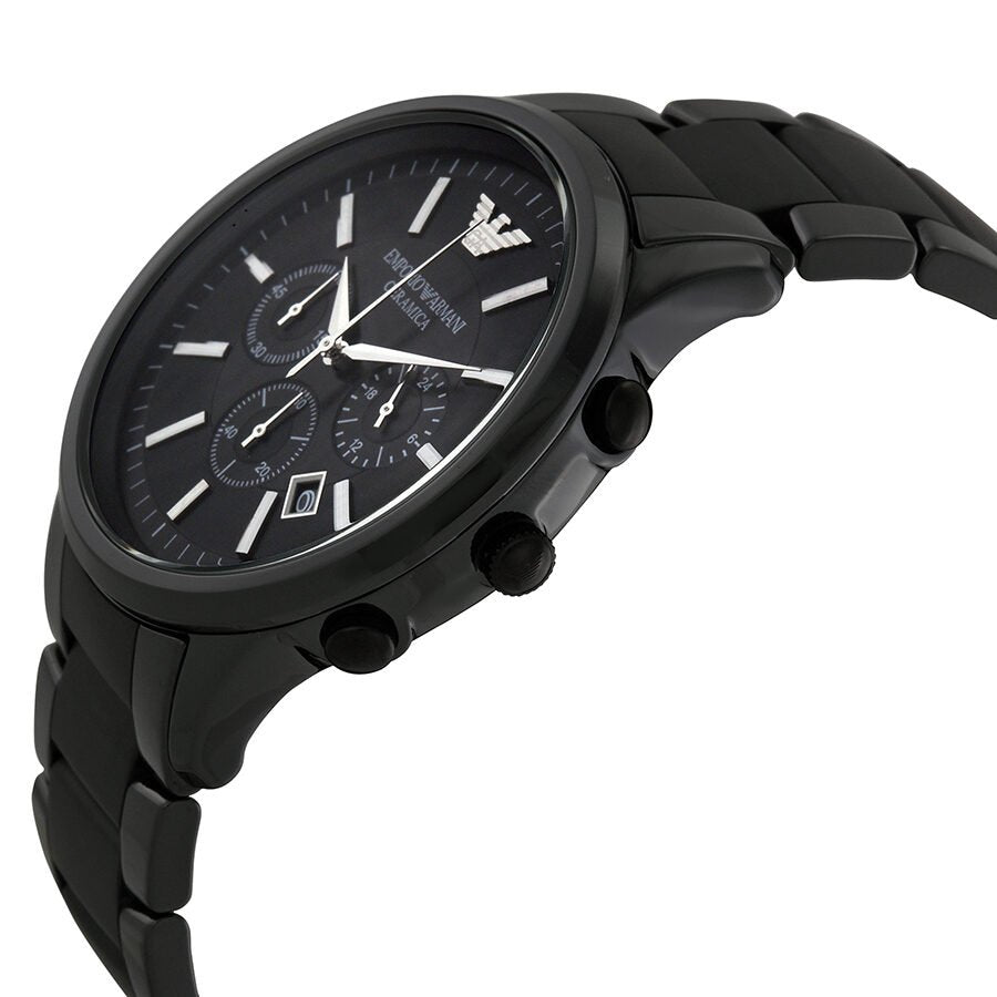  Shop Authentic Emporio Armani Ceramica Chronograph Black Dial Black Steel Strap Watch For Men - AR1451 - Luxxuri