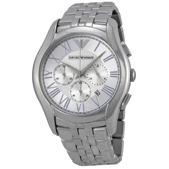  Shop Authentic Emporio Armani Velente Chronograph Quartz Silver Dial Silver Steel Strap Watch For Men - AR1702 - Luxxuri