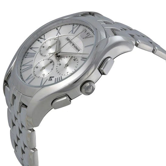  Shop Authentic Emporio Armani Velente Chronograph Quartz Silver Dial Silver Steel Strap Watch For Men - AR1702 - Luxxuri