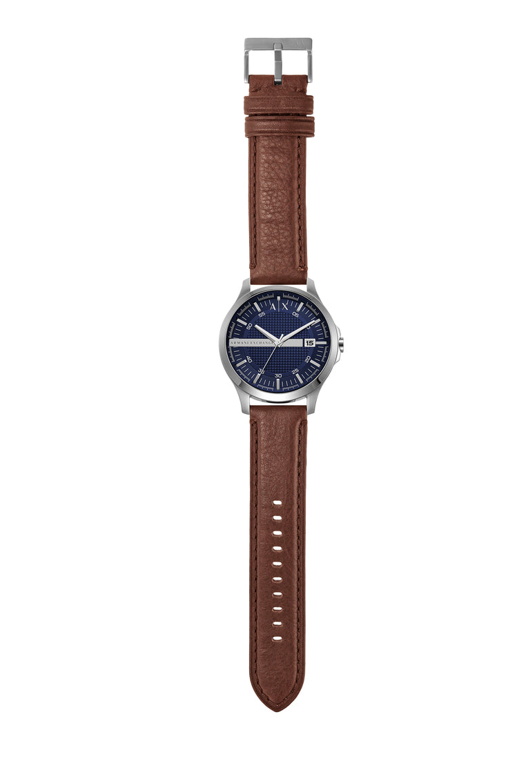 Shop Authentic Armani Exchange Hampton Chronograph Blue Dial Brown Leather Strap Watch For Men - AX2133 - Luxxuri