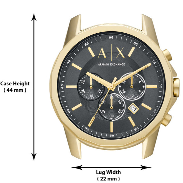  Shop Authentic Armani Exchange Banks Chronograph Black Dial Gold Steel Strap Watch For Men - AX1721 - Luxxuri