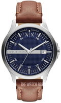  Shop Authentic Armani Exchange Hampton Chronograph Blue Dial Brown Leather Strap Watch For Men - AX2133 - Luxxuri