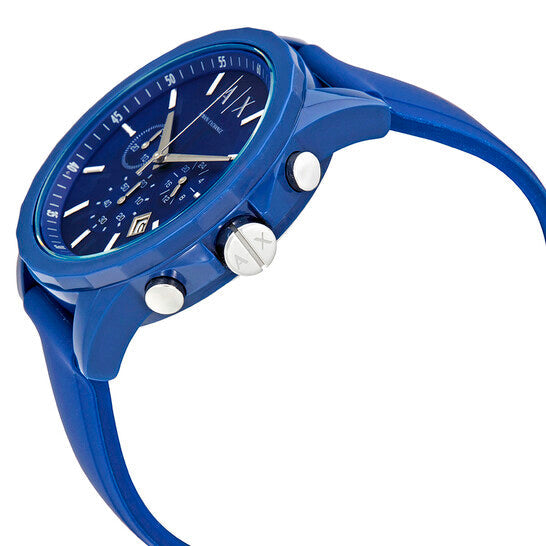  Shop Authentic Armani Exchange Outerbanks Chronograph Blue Dial Blue Silicone Strap Watch For Men - AX1327 - Luxxuri