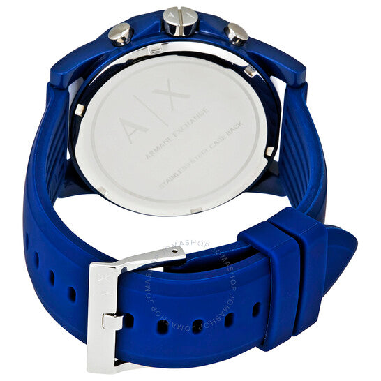  Shop Authentic Armani Exchange Outerbanks Chronograph Blue Dial Blue Silicone Strap Watch For Men - AX1327 - Luxxuri