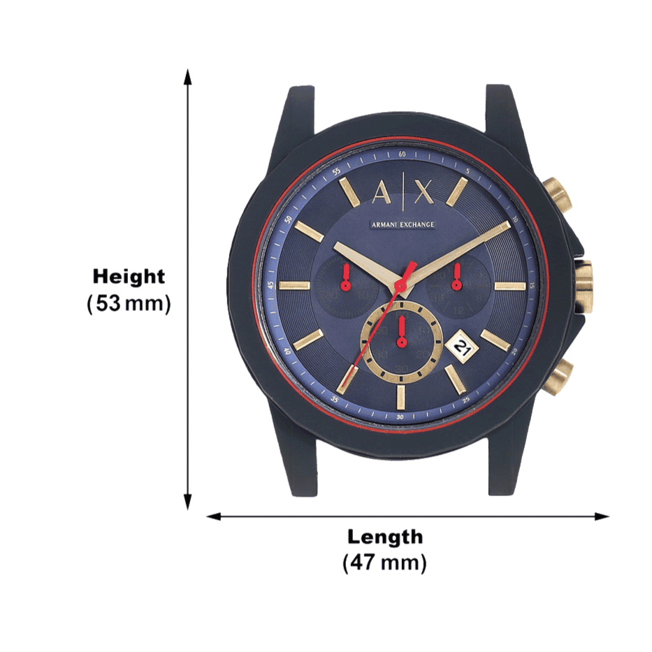  Shop Authentic Armani Exchange Outerbanks Chronograph Blue Dial Blue Silicone Strap Watch For Men - AX1335 - Luxxuri