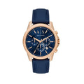 Shop Authentic Armani Exchange Banks Chronograph Blue Dial Blue Leather Strap Watch For Men - AX1723 - Luxxuri
