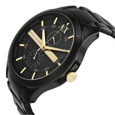  Shop Authentic Armani Exchange Hampton Chronograph Black Dial Black Steel Strap Watch For Men - AX2121 - Luxxuri