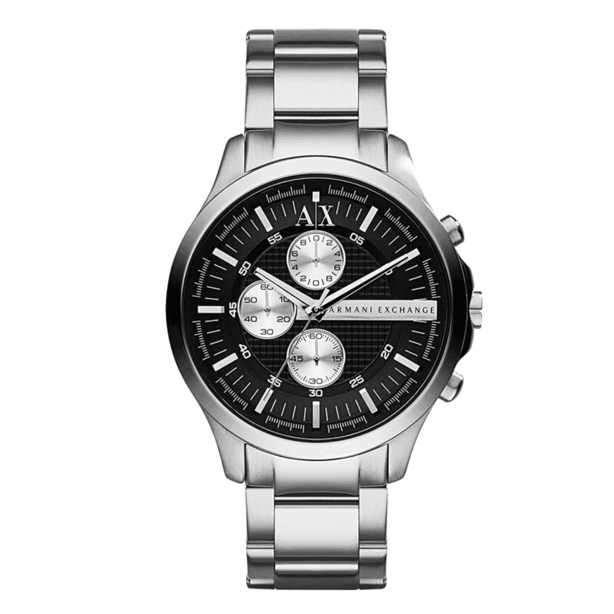  Shop Authentic Armani Exchange Hampton Chronograph Black Dial Silver Steel Strap Watch For Men - AX2152 - Luxxuri