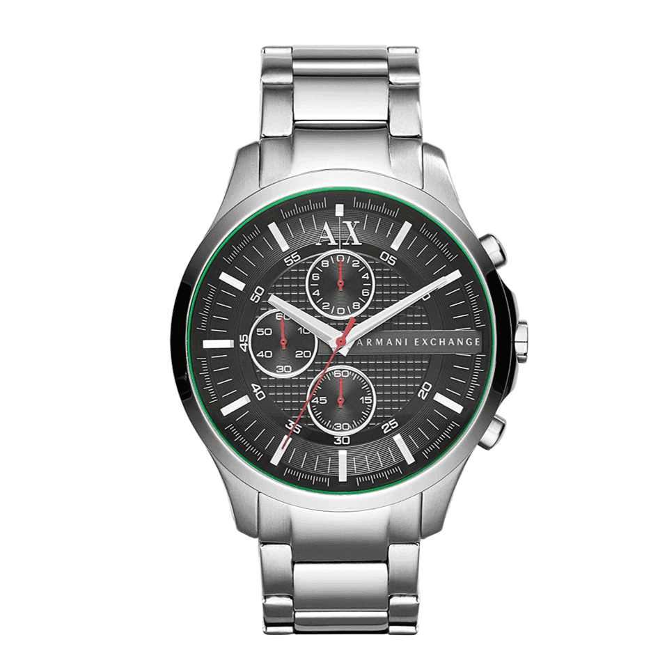  Shop Authentic Armani Exchange Hampton Chronograph Black Dial Silver Steel Strap Watch For Men - AX2163 - Luxxuri
