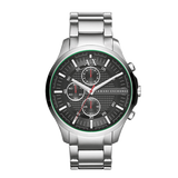  Shop Authentic Armani Exchange Hampton Chronograph Black Dial Silver Steel Strap Watch For Men - AX2163 - Luxxuri