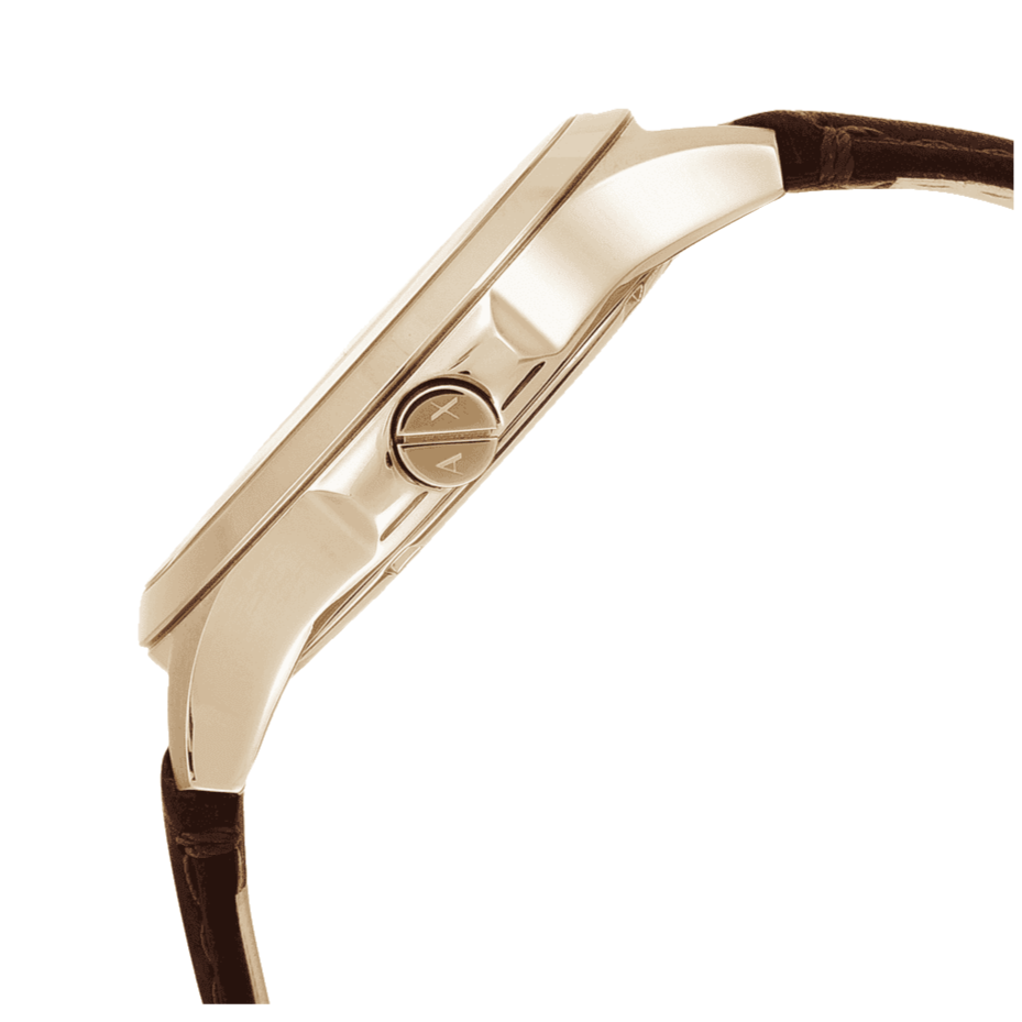  Shop Authentic Armani Exchange Hampton Chronograph Blue Dial Brown Leather Strap Watch For Men - AX2172 - Luxxuri