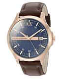  Shop Authentic Armani Exchange Hampton Chronograph Blue Dial Brown Leather Strap Watch For Men - AX2172 - Luxxuri