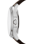 Armani Exchange Hampton Chronograph White Dial Brown Leather Strap Watch For Men - AX2187