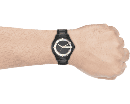  Shop Authentic Armani Exchange Hampton Chronograph Black Dial Black Steel Strap Watch For Men - AX2192 - Luxxuri