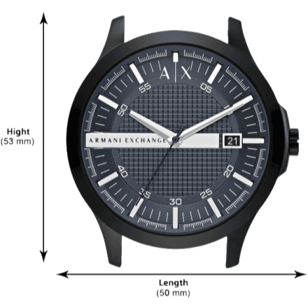  Shop Authentic Armani Exchange Hampton Quartz Blue Dial Black Leather Strap Watch for Men - AX2411 - Luxxuri