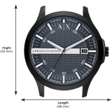  Shop Authentic Armani Exchange Hampton Quartz Blue Dial Black Leather Strap Watch for Men - AX2411 - Luxxuri
