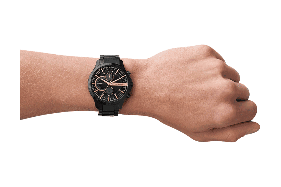  Shop Authentic Armani Exchange Chronograph Black Dial Black Steel Strap Watch For Men - AX2429 - Luxxuri