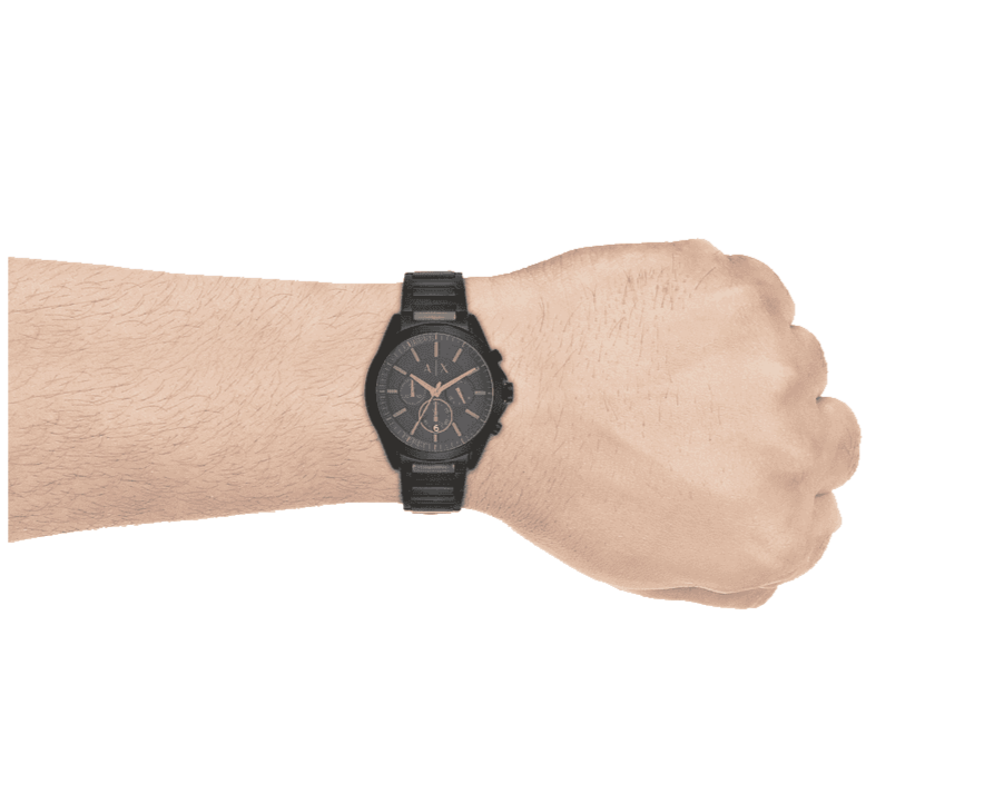  Shop Authentic Armani Exchange Drexler Chronograph Black Dial Black Steel Strap Watch For Men - AX2601 - Luxxuri