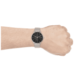  Shop Authentic Armani Exchange Cayde Chronograph Black Dial Silver Mesh Strap Watch For Men - AX2714 - Luxxuri