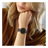  Shop Authentic Armani Exchange Lola Three Hand Black Dial Black Mesh Strap Watch For Women - AX5548 - Luxxuri