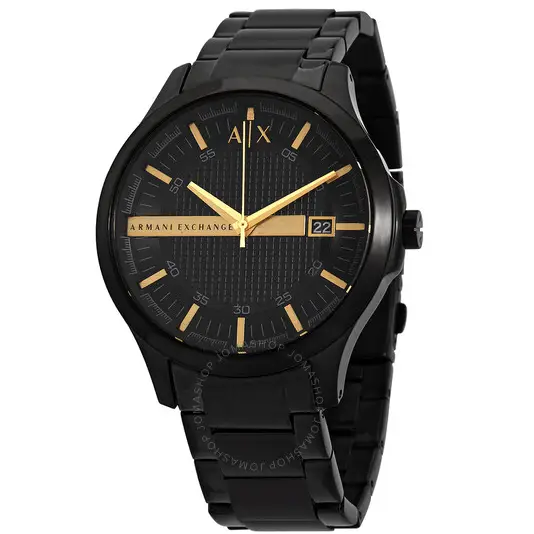  Shop Authentic Armani Exchange Hampton Chronograph Black Dial Black Steel Strap Watch For Men - AX2413 - Luxxuri